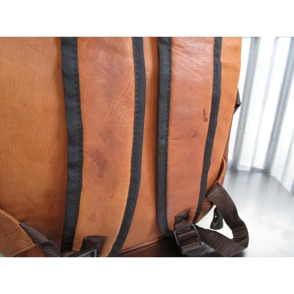 Argali Wines Premium Tan Calfskin Leather Insulated Picnic Backpack Bag New